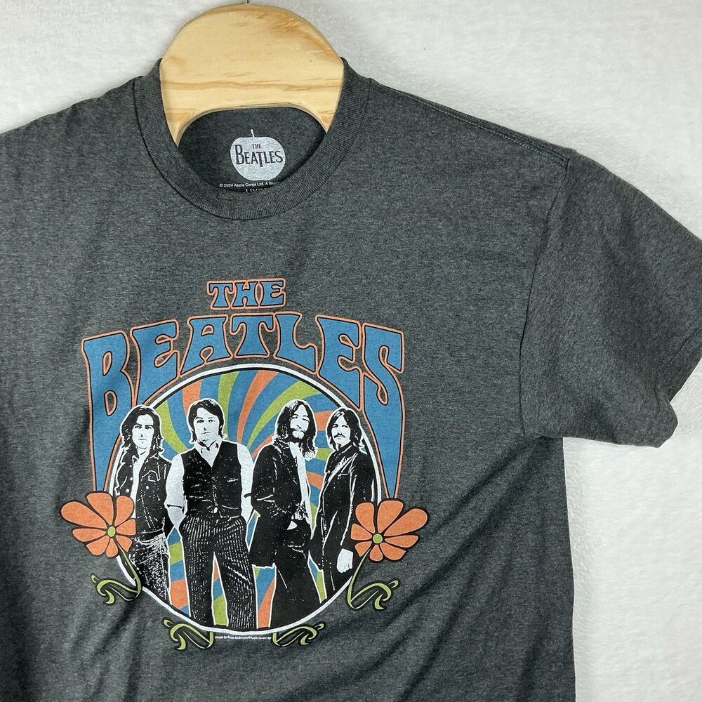 The Beatles Graphic T-Shirt Men’s Medium Gray Hybrid Apparel Short Sleeve Tee